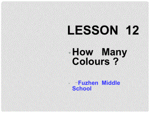 七年級(jí)英語上冊(cè) lesson12 How many colours課件 冀教版