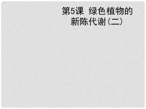 廣東省深圳市福田云頂學校中考生物總復習 第5課 植物的新成代謝2課件