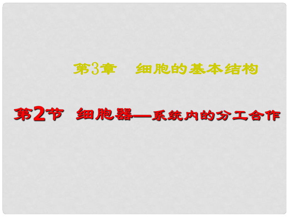 湖南省隆回縣第二中學(xué)高中生物 第三章 細(xì)胞器課件3 新人教版必修1_第1頁(yè)