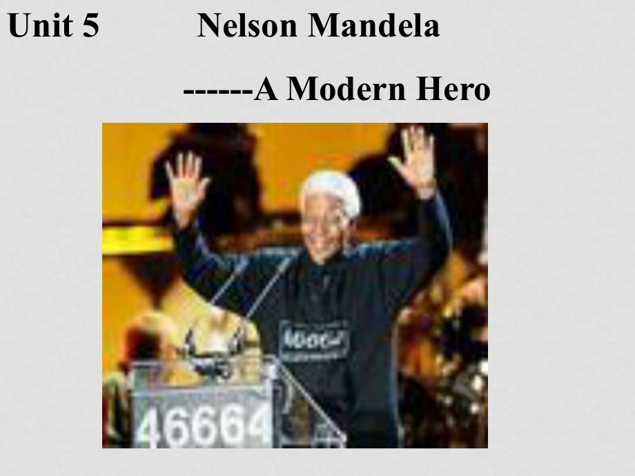高中英语 Unit5 Nelson Mandelaa modern hero Warming up优质课件 新人教版必修1_第1页