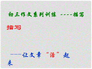 江苏省金湖县外国语学校九年级语文作文系列训练 描写公开课件课件