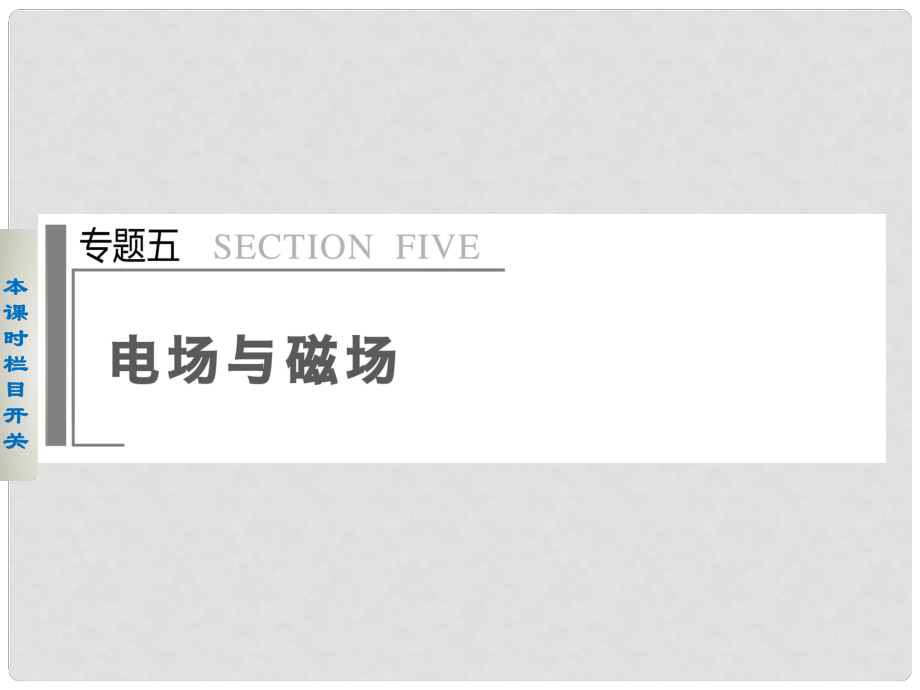 高考物理二輪復習 專題突破五 第1課時 電場與磁場課件_第1頁