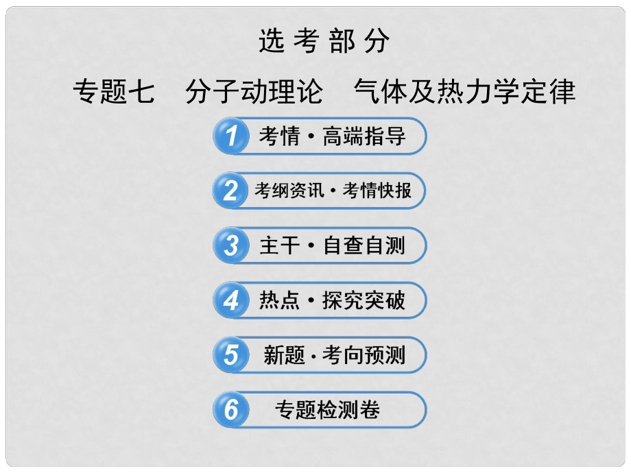 高考物理 熱點預(yù)測 7分子動理論 氣體及熱力學(xué)定律課件_第1頁