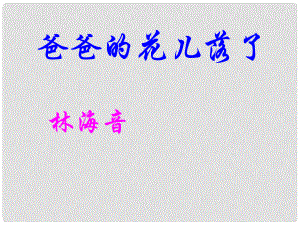 河南省通許縣哈佛學(xué)校七年級(jí)語(yǔ)文下冊(cè) 2爸爸的花兒落了教學(xué)課件 人教新課標(biāo)版