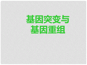 高中生物《第五章 第一節(jié) 基因突變和基因重組》課件6 新人教版必修2