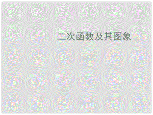 中考數(shù)學知識點 二次函數(shù)復習 二次函數(shù)及其圖象課件