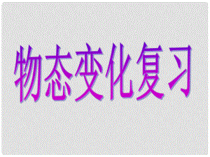 寧夏銀川賀蘭縣第四中學(xué)八年級(jí)物理上冊(cè) 物態(tài)變化復(fù)習(xí)課件 新人教版