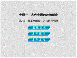 高考歷史總復(fù)習(xí) 專題一 第二講 君主專制政體的演進與強化課件 岳麓版