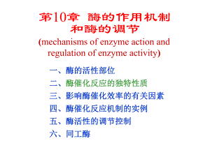 生物化学第10章酶的作用机制和酶的调节
