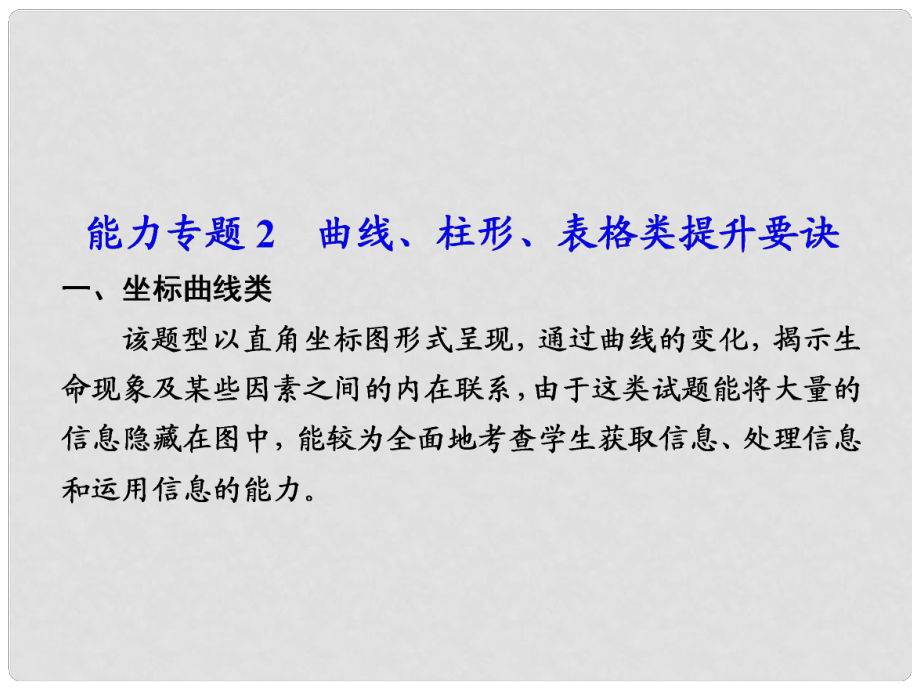 高考生物二轮 第一篇 能力专题2课件_第1页