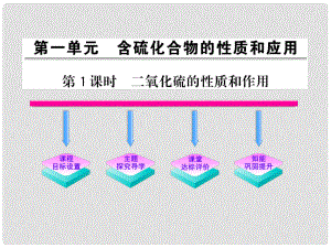 1011高中化學 4.1.1 二氧化硫的性質和作用課時講練通課件 蘇教版必修1