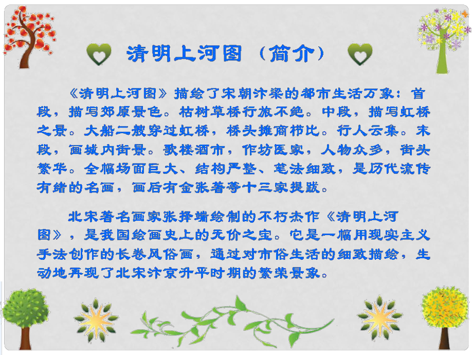 福建省福清市红博中学八年级语文 诗情画意系列8 清明上河图简介课件