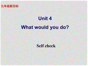 河南省九年级英语上册 Unit4《What would you do》Self check精品课件 人教新目标版