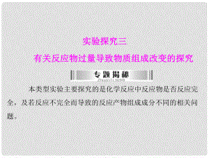 廣東省中考化學復習 實驗探究三 有關反應物過量導致物質組成改變的探究課件