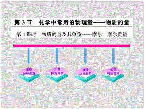 1011高中化學(xué) 1.3.1 化學(xué)中常用的物理量——物質(zhì)的量課時講練通課件 魯科版必修1