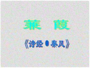 河南省范縣白衣閣鄉(xiāng)二中九年級(jí)語(yǔ)文下冊(cè) 第六單元 蒹葭課件 新人教版