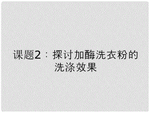 高中生物《第四章 第二節(jié) 探討加酶洗衣服的洗滌效果》課件4 新人教版選修1