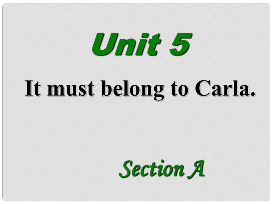 湖北省武漢為明實驗學(xué)校九年級英語全冊 Unit 5 It must belong to Carla Section A 1A2C課件 人教新目標版_第1頁