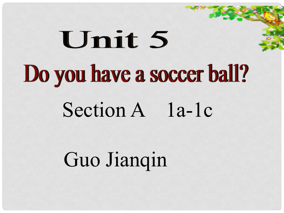 七年級(jí)英語下冊(cè) Unit 5 Do you have a soccer ball課件 人教新目標(biāo)版_第1頁