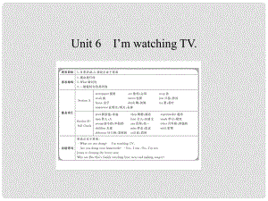 四川省攀枝花市第二初級(jí)中學(xué)七年級(jí)英語(yǔ)下冊(cè)《Unit 6 I'm watchIng TV》課件1 人教新目標(biāo)版