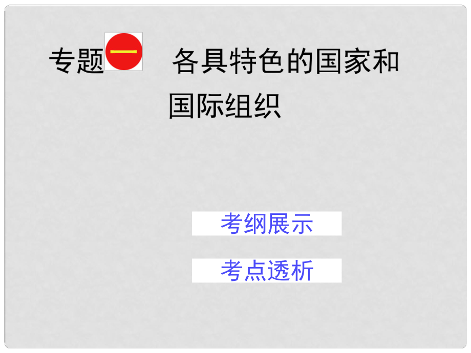 福建省長泰一中高三政治一輪復(fù)習(xí) 專題一 各具特色的國家和國際組織課件 新人教版_第1頁