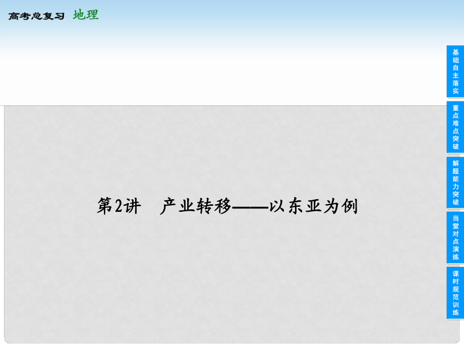 高考地理总复习 162 产业转移 以东亚为例课件 新人教版_第1页