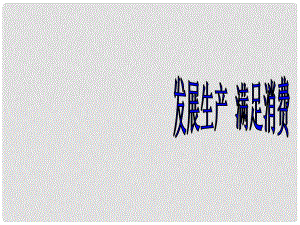 湖南省懷化市溆浦縣江維中學高中政治 第二單元第四課 發(fā)展生產(chǎn) 滿足消費課件