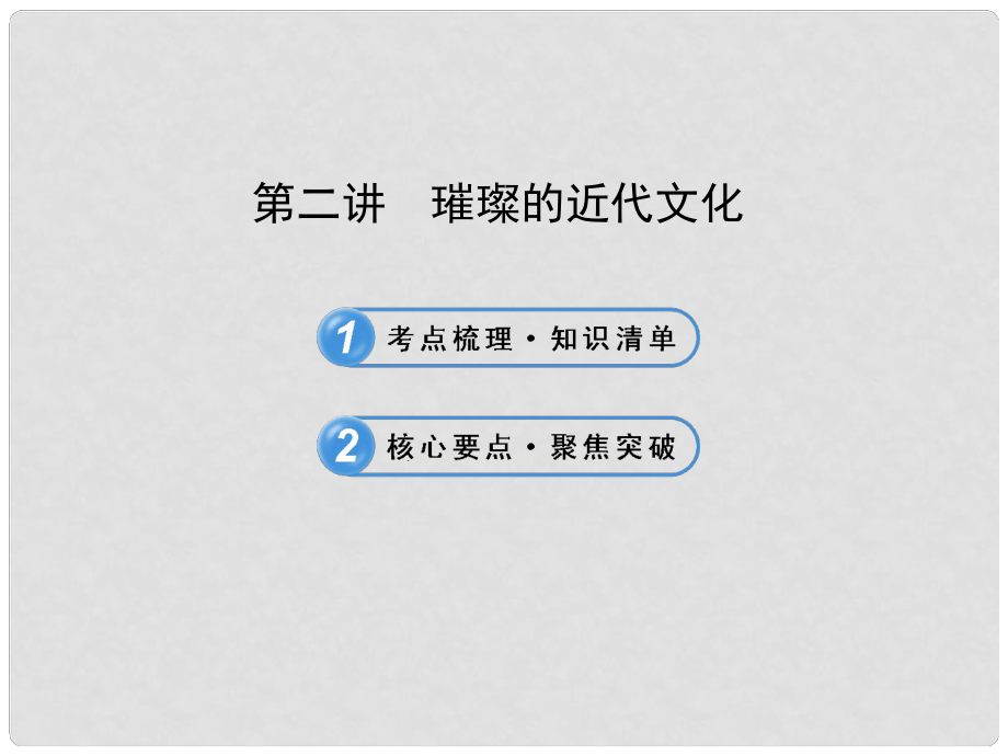 中考历史复习 第十五单元 垄断资本主义时代的世界与近代科技文化 第二讲 璀璨的近代文化课件 新人教版_第1页