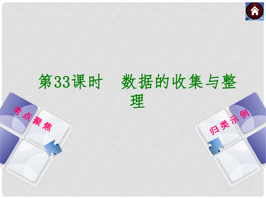 中考数学复习方案 第33课时 数据的收集与整理课件 湘教版_第1页