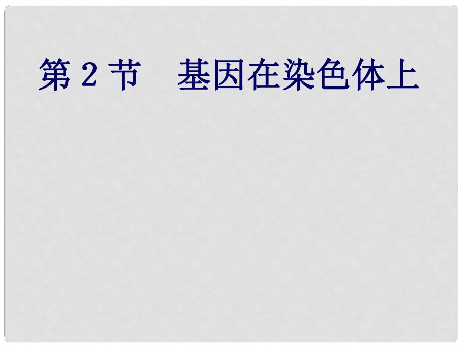 高中生物《第二章 第二节 基因在染色体上》课件 新人教版必修2_第1页