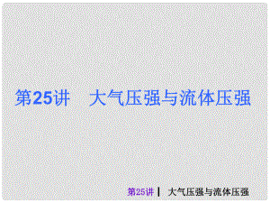 中考物理考前熱點沖刺《第二十五講 大氣壓強與流體壓強 》（單課考點自主梳理反饋+典例真題分析 +考向探究與方法歸納）課件 新人教版