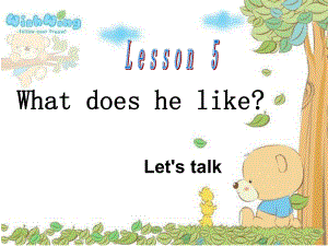 科普版英語五上Lesson 5What does he like課件5