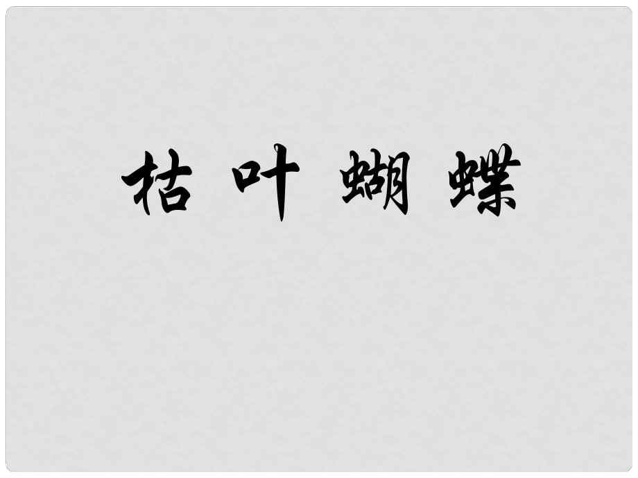 七年級語文上冊 第四單元第24課《枯葉蝴蝶》課件 魯教版_第1頁