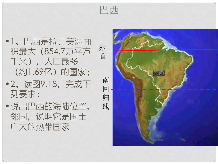 青海省湟川中学第二分校七年级地理 巴西课件 人教新课标版_第1页