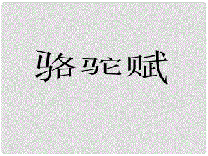 湖北省通山縣洪港中學(xué)九年級(jí)語(yǔ)文上冊(cè) 第1課《駱駝賦》課件 鄂教版