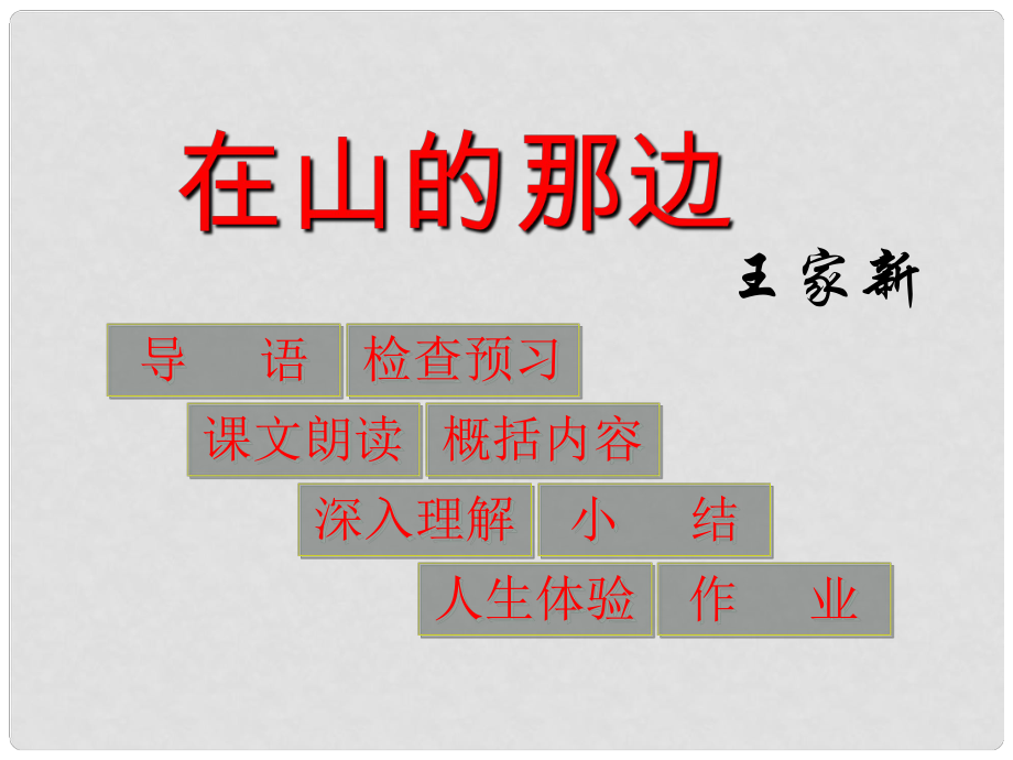 山東省淄博市臨淄區(qū)實驗中學(xué)七年級語文上冊 3 在山的那邊課件 新人教版_第1頁