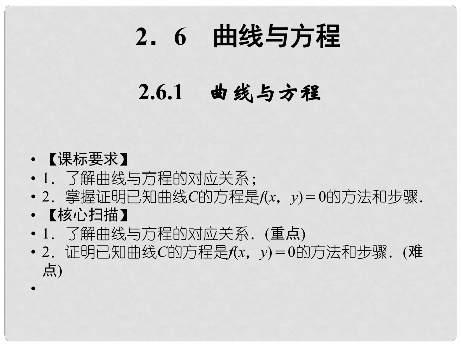 高中數(shù)學 261曲線與方程課件 蘇教版選修21_第1頁