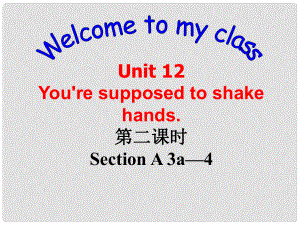 湖北省孝感市九年級英語下冊 Unit 12 You're supposed to shake hands Section A 3a4課件 人教新目標(biāo)版