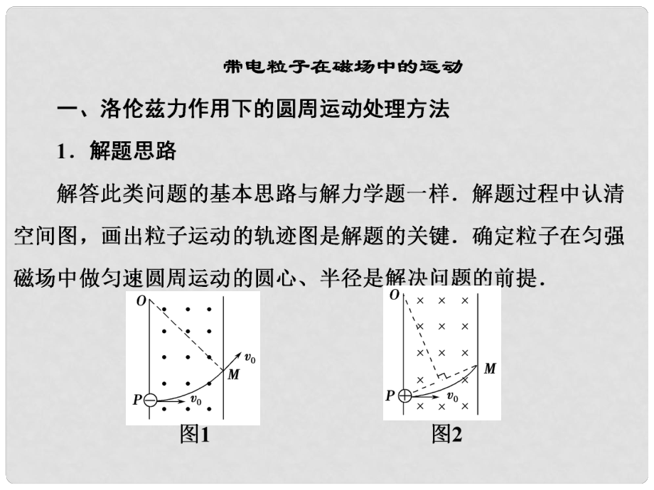 高中物理 专题突破32 带电粒子在磁场中的运动课件 粤教版选修31_第1页