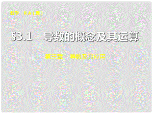 山東省冠縣武訓高級中學高考數(shù)學 第三章3.1 導數(shù)的概念及其運算復習課件