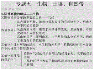 湖南省高中地理 專題五生物、土壤、自然帶課件