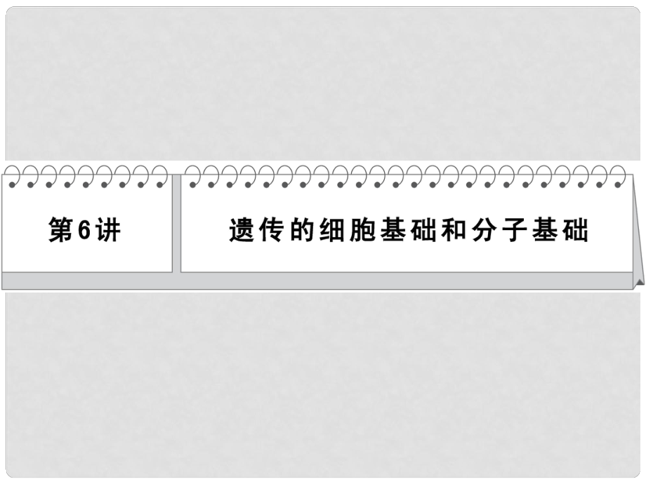 高考生物二輪 三級排查大提分 第6講 遺傳的細(xì)胞分子基礎(chǔ)課件_第1頁