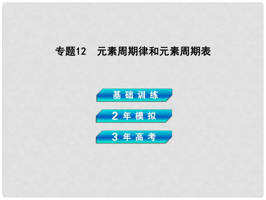 高考化学 专题12 元素周期律和元素周期表复习课件 新人教版_第1页