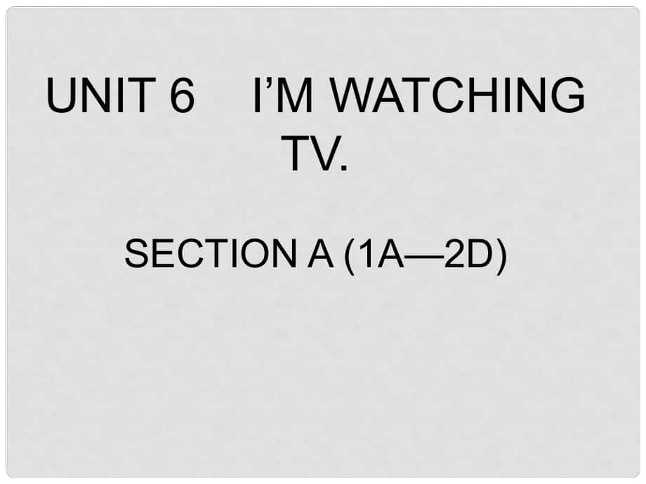 四川省攀枝花市第二初級中學(xué)七年級英語下冊《Unit 6 I'm watchIng TV SectIon A (1a—2d)》課件 人教新目標(biāo)版_第1頁