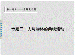 高考物理二輪 考前三個(gè)月 第一部分 專題三 平拋運(yùn)動(dòng)與圓周運(yùn)動(dòng)課件