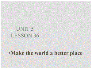 九年級英語上冊 Unit 5 Great People lesson 36 Make the world a better place課件 冀教版