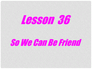 陜西省漢中市陜飛二中九年級英語下冊 Unit 5 Culture Shapes Us Lesson 36 So We Can Be Friend課件 冀教版