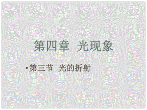 安徽省長豐縣下塘實驗中學(xué)八年級物理全冊 4.3 光的折射課件 （新版）滬科版