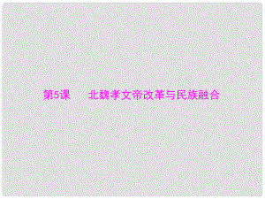 高中歷史 第二單元 第5課 北魏孝文帝改革與民族融合課件 岳麓版選修1