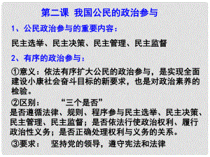 廣東省羅定市素龍一中高中政治《第二課第一框 民主選舉 投出理性一票》課件 新人教版必修2